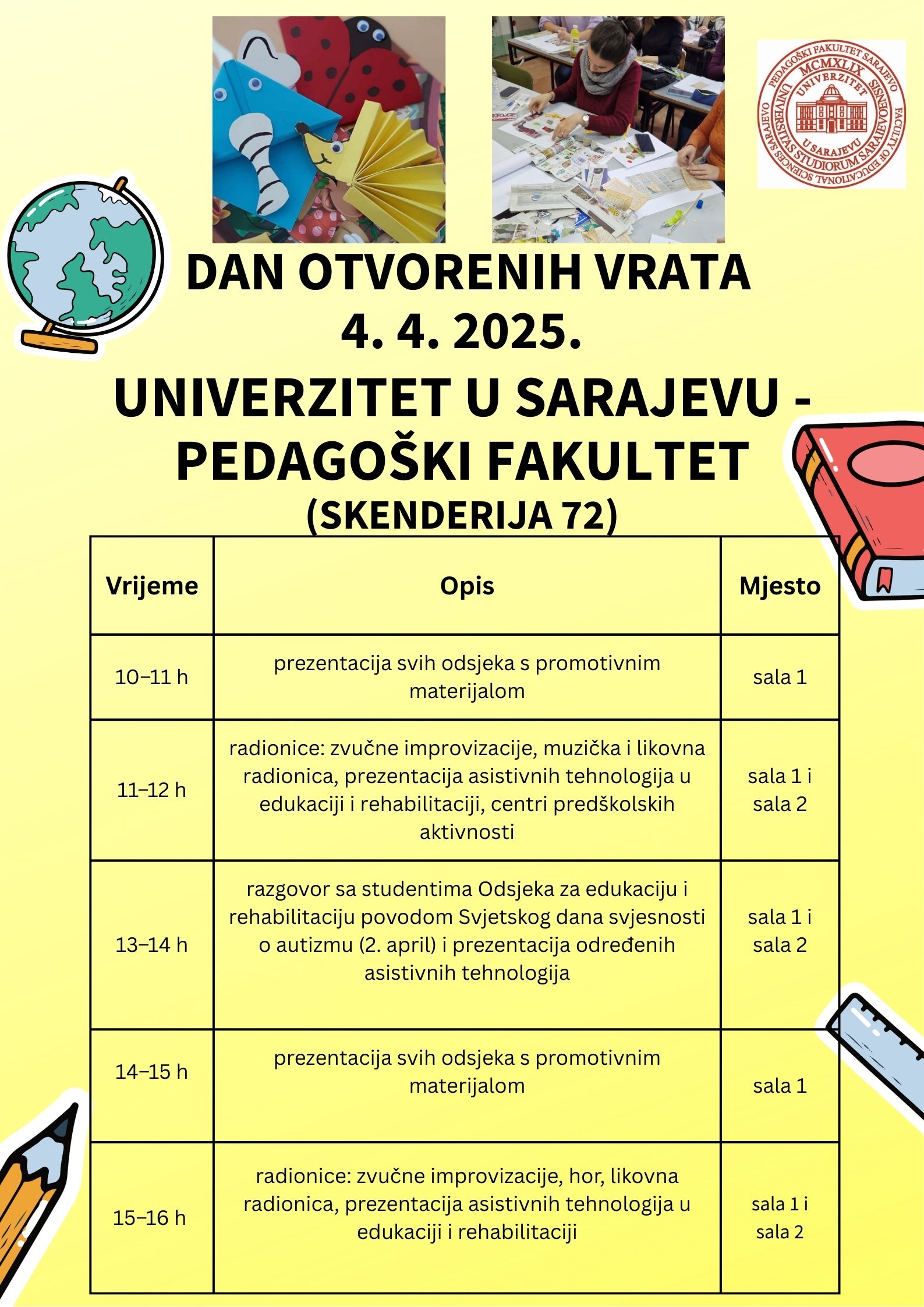 Dan otvorenih vrata UNSA PF poster2